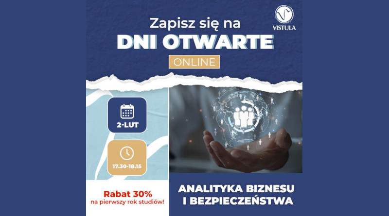 Dzień Otwarty Online kierunku Analityka biznesu i bezpieczeństwa – AFiB Vistula w Warszawie