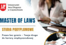 Master of Laws – studia podyplomowe na UJD w Częstochowie