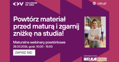 Przygotuj się do matury z Collegium Da Vinci! Przygotuj się do matury z Collegium Da Vinci!