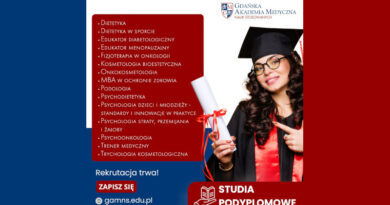 Gdańska Akademia Medyczna Nauk Stosowanych – rekrutacja na studia podyplomowe