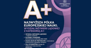 Wydział Inżynierii Lądowej Politechniki Krakowskiej z kategorią A+! Wydział Inżynierii Lądowej Politechniki Krakowskiej z kategorią A+!