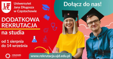 Dodatkowa rekrutacja na studia na UJD – Uniwersytet Jana Długosza w Częstochowie